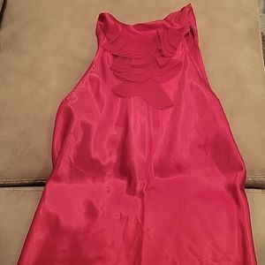 Red tie neck tank top